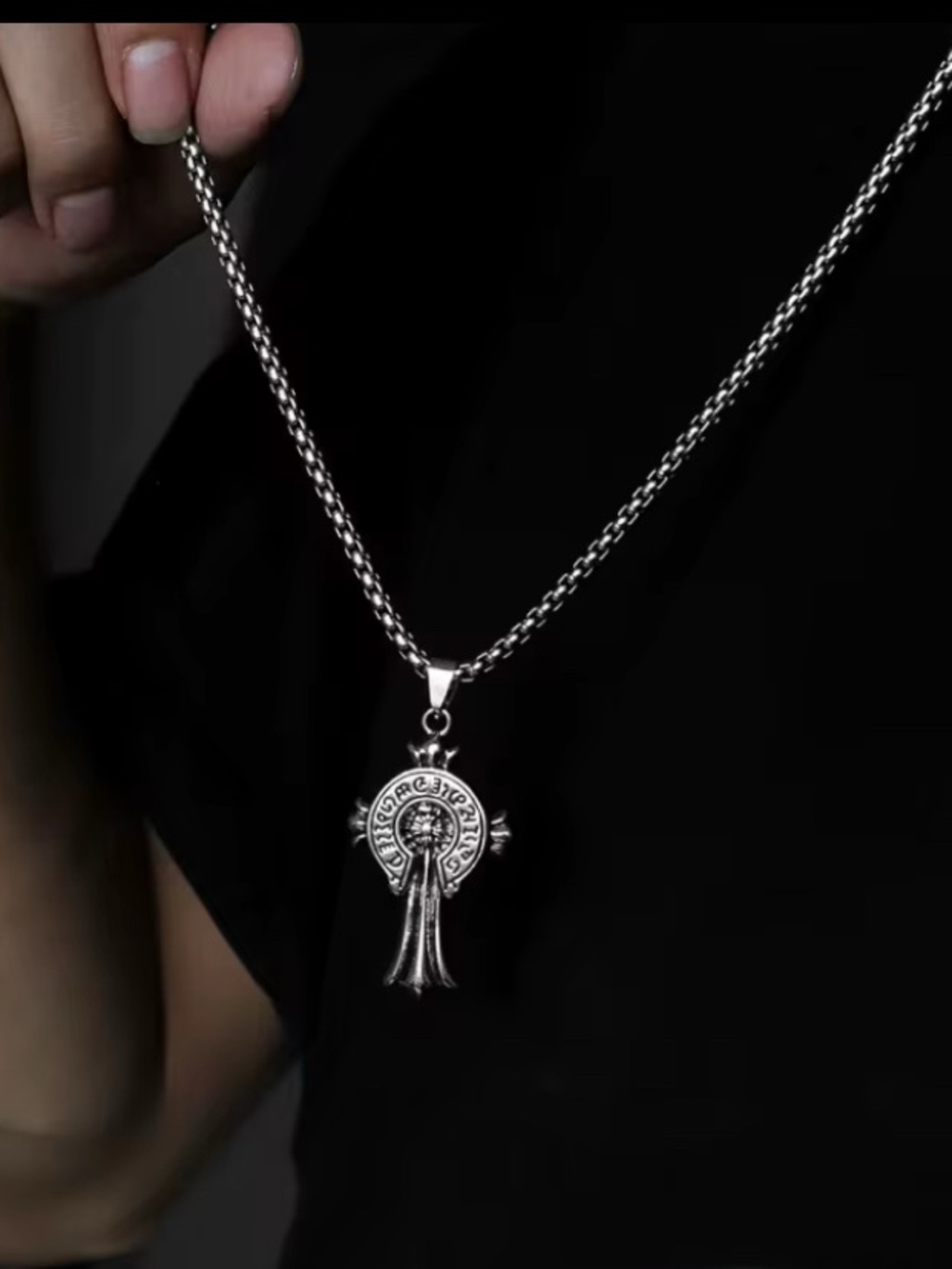 Sterling Silver Cross Pendant Necklace - Silver